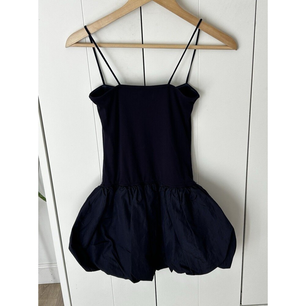 Edikted Bubble Hem Mini Dress Navy Blue Size XS Strappy Sleeveless HOCO Party - Picture 6 of 8